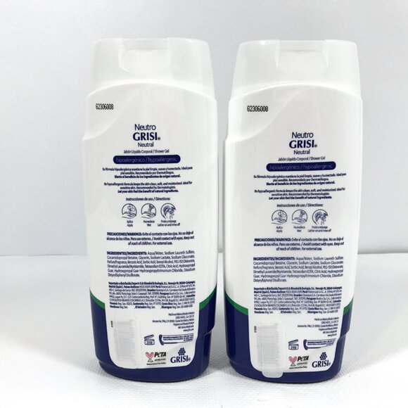 GRISI Hypoallergenic Shower Gel Neutral 15.2 oz 2 Pack - Picture 2 of 4